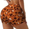 thumbnail image 1 of Rateoe Retro Halloween Printed Power Workout Shorts for Women Tummy Control Squat Proof Ribbed Thick Seamless Scrunch Active Short-Medium, 1 of 8