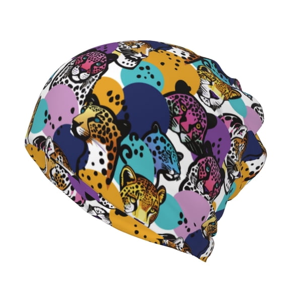 Rateoe Retro Panther Cotton Slouchy Beanie Hat for Men/Women,Lightweight Oversize Large Thin Skull Cap Night Sleeping Cap