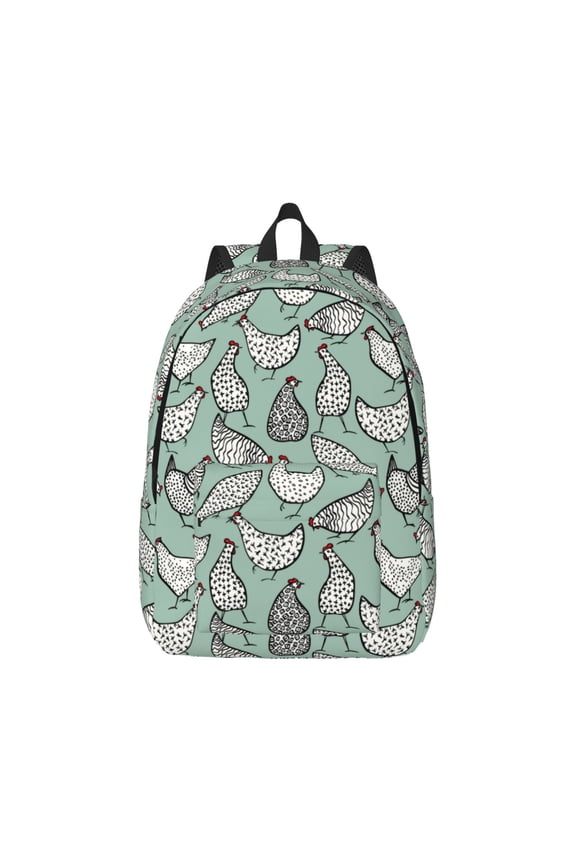 Retro Rooster4 Pattern Canvas College Laptop Backpack,Travel Daypack,Durable Rucksack Travel Notebook Bag School Backpack Book Bag for Men Women-Medium