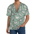 thumbnail image 1 of Rateoe Retro Rooster4 Pattern Men's Short Sleeve Classic Shirt, Casual Short-Sleeved Shirt, Lightweight Summer Shirt, Cuban Collar Shirt,Button-Front Shirt-3X-Large, 1 of 5