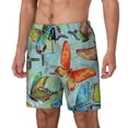 thumbnail image 1 of Rateoe Retro Seamless Flying Butterflies Pattern Men’s Swim Shorts with Compression Liner – Double-Layered Quick-Dry Swimwear, Comfortable & Stretchy Beach Shorts-3X-Large, 1 of 6