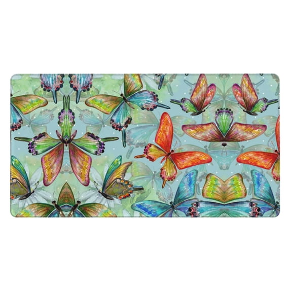 Rateoe Retro Seamless Flying Butterflies Print Mouse Pad - Extended Large Gaming Mousepad,Non-Slip Stitched Edge,16x29.5 Inch