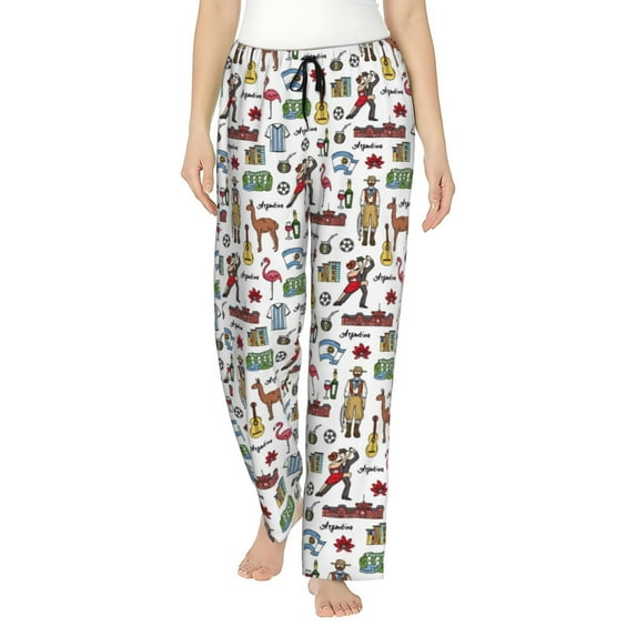 Rateoe Retro Style Pattern Women’s Ultra-Soft Comfy Pajama Lounge Pants Sleepwear,Comfortable Lounge Wear,lightweight Pajamas, Casual Home Wear-X-Large