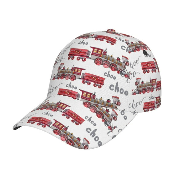 Rateoe Retro Train Pattern Men’s Baseball Cap – Adjustable Curved Brim Hat, Soft Cotton Sports Cap for Outdoor, Casual, and Everyday Wear, Comfortable & Breathable