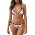thumbnail image 1 of Rateoe Retro Train Print Women’s Bikini Swimsuits, Adjustable Bikini Set,Two-Piece Swimwear Removable Padding Bikini, 1 of 6
