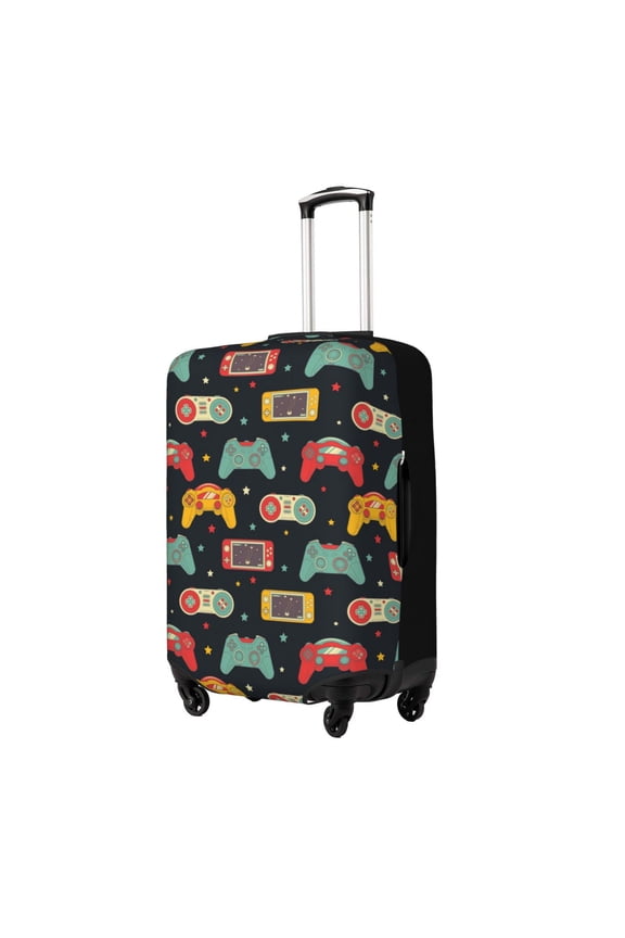 Retro Video Game Printed Luggage Cover, Suitcase Protector Fits 18-32 Inch Luggage-Medium