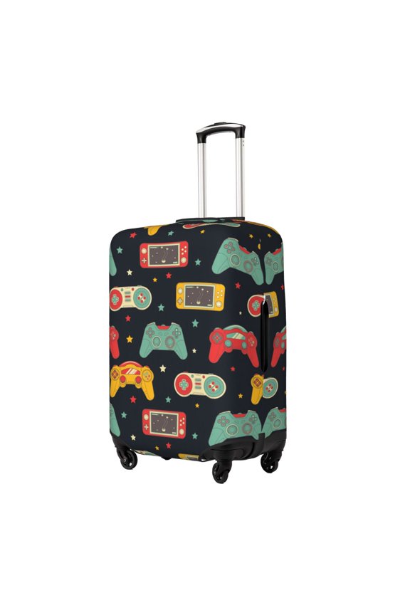 Retro Video Game Printed Luggage Cover, Suitcase Protector Fits 18-32 Inch Luggage-Small