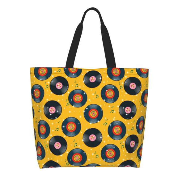 Rateoe Retro Vinyl Records Tote Bag - Waterproof Lightweight Handbags Travel Shoulder Bag for Hiking Yoga Gym Swimming Travel Beach
