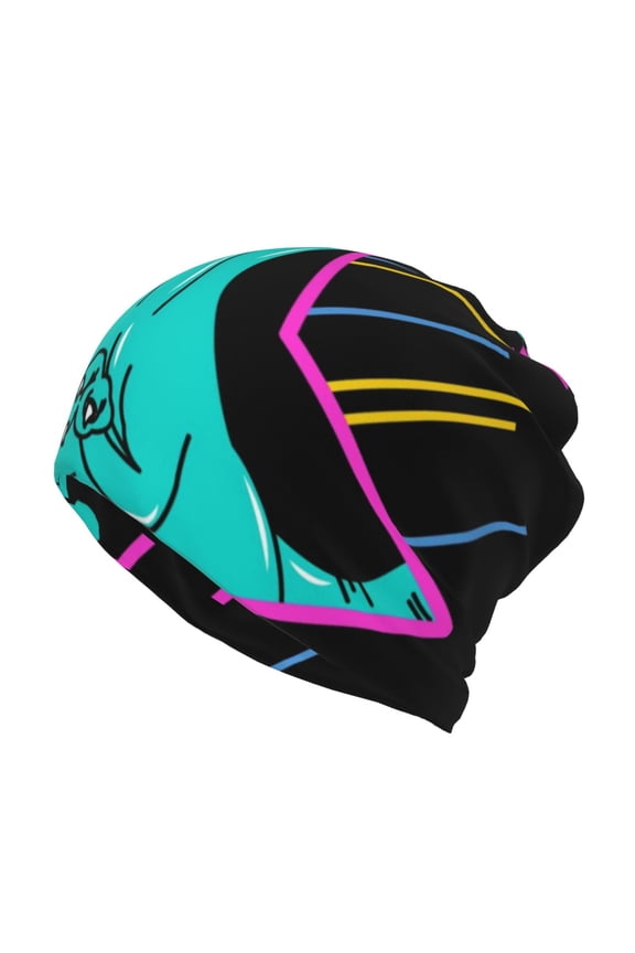 Rex Dinosaur With Sunglasses Cotton Slouchy Beanie Hat for Men/Women,Lightweight Oversize Large Thin Skull Cap Night Sleeping Cap