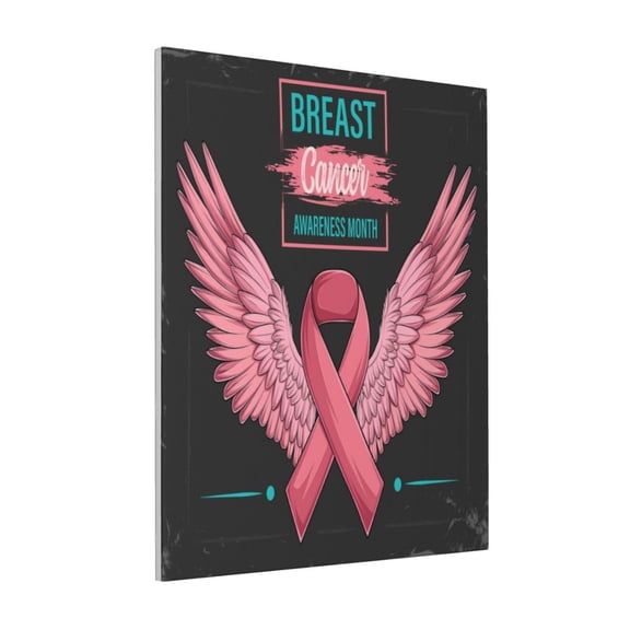 Rateoe Ribbon With Angel Wings Pattern Decorative Picture – Unique Modern Wall Art, Ready-to-Hang Canvas Print for Home (Vertical)