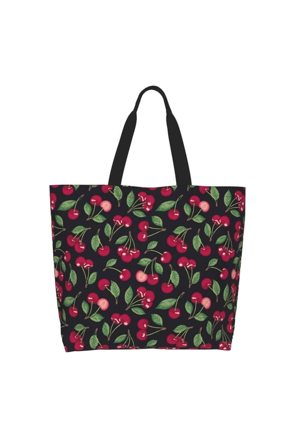 Ripe Red Cherry Tote Bag - Waterproof Lightweight Handbags Travel Shoulder Bag for Hiking Yoga Gym Swimming Travel Beach