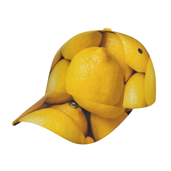 Rateoe Ripe Yellow Lemon Pattern Men’s Baseball Cap – Adjustable Curved Brim Hat, Soft Cotton Sports Cap for Outdoor, Casual, and Everyday Wear, Comfortable & Breathable