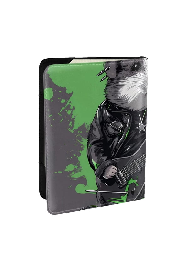Rock Guitar Guinea Pig Pattern Passport Holder Wallet Leather Mulit-purpose Travel Wallet Credit Cards Case ,Passport Cover for Women Men-6.5 in