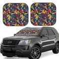 thumbnail image 1 of Rateoe Rock Music Pattern 2 Piece Car Windshield Sun Shade Foldable | Front Windshield Shade for Sun, Heat and UV Rays | Sunshade for Car Front Window-Large, 1 of 6
