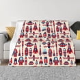 thumbnail image 1 of Rateoe Rocket Pattern Pattern Flannel Throw Blanket, Ultra-soft Blanket for Bed, Couch, Car, Hypoallergenic Anti-pilling blanket-50"x40"(Horizontal), 1 of 6