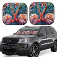 thumbnail image 1 of Rateoe Romantic Flamingo Pair Pattern 2 Piece Car Windshield Sun Shade Foldable | Front Windshield Shade for Sun, Heat and UV Rays | Sunshade for Car Front Window-Medium, 1 of 6
