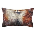 thumbnail image 1 of Rateoe Romantic Flower Fox Couple Pattern Decorative Pillow Case,Throw Pillow Covers,Plush Pillow Cover,Soft Pillow Case,Velvet Pillow Case-14"x20", 1 of 3