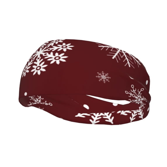Rateoe Romantic white snowflakes Pattern Sports Headbands ,Moisture Wicking Workout Headband, Sweatband Headbands for Running,Cycling,Yoga,Hairband for Women and Men