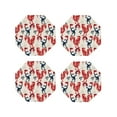 thumbnail image 1 of Rateoe Roosters Drawing Drink Coasters Set of 4 Leather Coasters Spill Protection for Table Desk,Durable and Non Slip Leather Coaster ,4 Inches Drink Mats-Octagon, 1 of 6