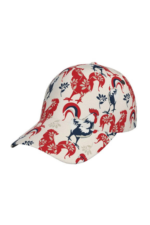 Roosters Pattern Baseball Cap Outdoor Cap Mountain Dad Hat - Unstructured Soft Cotton Cap-Adjustable UV Protection Cap
