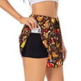 thumbnail image 1 of Rateoe Roosters Printed 2 in 1 Women's Workout Shorts for Athletic Gym Running Shorts with Phone Pockets-X-Large, 1 of 7