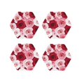 thumbnail image 1 of Rateoe Rose Drawing Drink Coasters Set of 4 Leather Coasters Spill Protection for Table Desk,Durable and Non Slip Leather Coaster ,4 Inches Drink Mats-Hexagon, 1 of 6