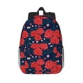 thumbnail image 1 of Rateoe Rose Flower Pattern Student Backpack Water-resistant Backpack 15-inch Laptop Backpack Lightweight Adjustable School Backpack, 1 of 6