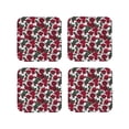 thumbnail image 1 of Rateoe Rose Flowers Drawing Drink Coasters Set of 4 Leather Coasters Spill Protection for Table Desk,Durable and Non Slip Leather Coaster ,4 Inches Drink Mats-Square, 1 of 6