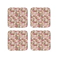 thumbnail image 1 of Rateoe Rose Flowers Drawing Drink Coasters Set of 4 Leather Coasters Spill Protection for Table Desk,Durable and Non Slip Leather Coaster ,4 Inches Drink Mats-Square, 1 of 6