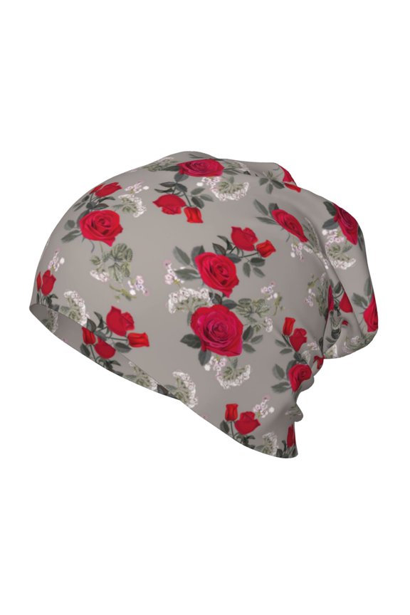 Rose Flowers Kids Beanie Warm Knit Beanie Hats Boys Girls Winter Hat Soft Slouchy Hats for Kids