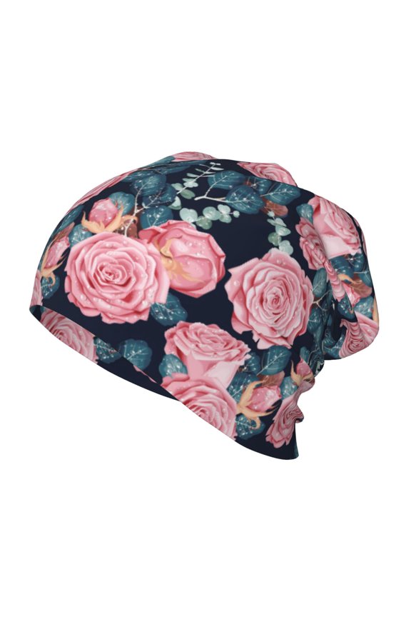 Rose Flowers Kids Beanie Warm Knit Beanie Hats Boys Girls Winter Hat Soft Slouchy Hats for Kids