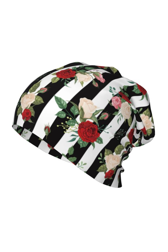 Rose Flowers Kids Beanie Warm Knit Beanie Hats Boys Girls Winter Hat Soft Slouchy Hats for Kids