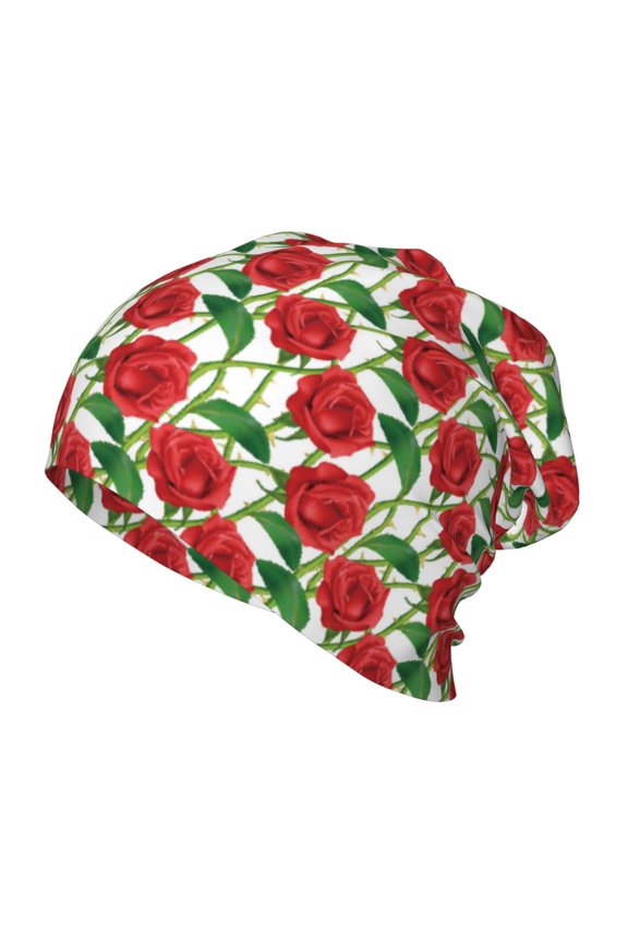 Rose Flowers Kids Beanie Warm Knit Beanie Hats Boys Girls Winter Hat Soft Slouchy Hats for Kids