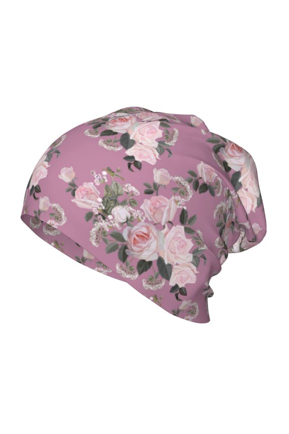 Rose Flowers Kids Beanie Warm Knit Beanie Hats Boys Girls Winter Hat Soft Slouchy Hats for Kids