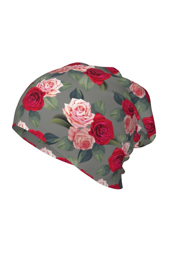 Rose Flowers Kids Beanie Warm Knit Beanie Hats Boys Girls Winter Hat Soft Slouchy Hats for Kids