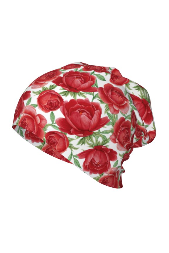 Rose Flowers Kids Beanie Warm Knit Beanie Hats Boys Girls Winter Hat Soft Slouchy Hats for Kids