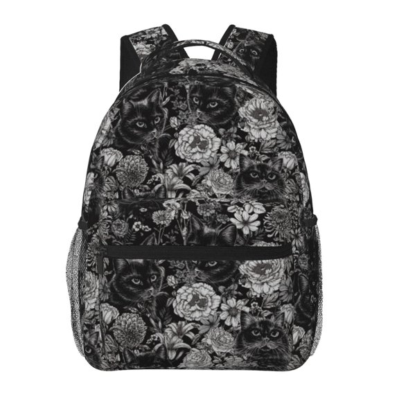 Rateoe Rose Flowers Pattern Casual Backpack for School, Work, Travel Adjustable Straps, Multiple Compartments Ergonomic Design, Fits Laptops and Tablets