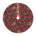thumbnail image 1 of Rateoe Rose Flowers Pattern Christmas Tree Skirt with Ties , Christmas Tree Decorations, Farmhouse Christmas Decor Xmas Holiday Decorations-36", 1 of 6