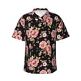 thumbnail image 1 of Rateoe Rose Flowers Pattern Men’s Hawaiian Shirt – Short Sleeve Button-Down Tropical Beach Shirt, Lightweight & Breathable Casual Aloha Shirt with Pocket,, 1 of 7