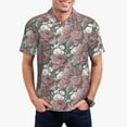 thumbnail image 1 of Rateoe Rose Flowers Pattern Men's Short Sleeve Polo Shirts, Golf Polo Shirts Short Sleeve Performance Moisture Wicking Dry-Small, 1 of 6