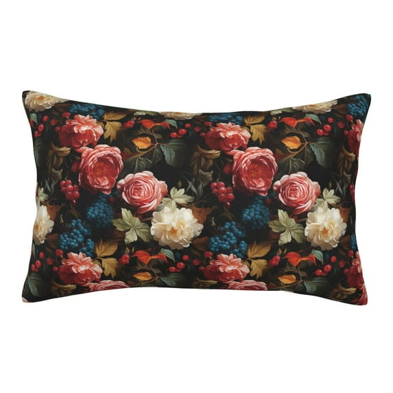 Rateoe Rose Flowers Pattern Pillow Covers with Invisible Zipper(Pillows are not Included) Standard Pillowcases-16"x24"