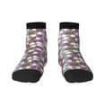 thumbnail image 1 of Rateoe Rose Flowers Pattern Quarter Crew Socks,Toe Seamed Ankle Socks,Cotton Cushioned Breathable Athletic Crew Sports Socks, 1 of 7