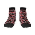 thumbnail image 1 of Rateoe Rose Flowers Pattern Quarter Crew Socks,Toe Seamed Ankle Socks,Cotton Cushioned Breathable Athletic Crew Sports Socks, 1 of 7