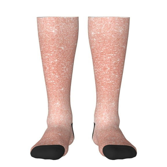 Rateoe Rose Gold Glitter Pattern Women’s Knee High Crew Socks,Trouser Socks Comfortable, Breathable, Moisture-Wicking and Soft