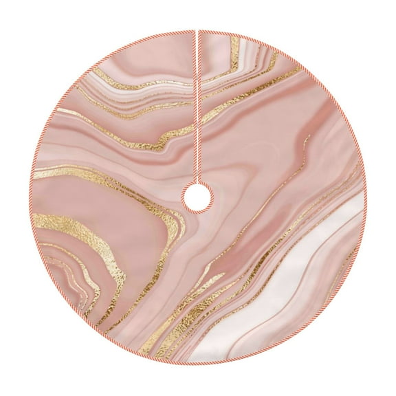 Rateoe Rose Gold Glitter Splatter Pattern Christmas Tree Skirt with Ties , Christmas Tree Decorations, Farmhouse Christmas Decor Xmas Holiday Decorations-