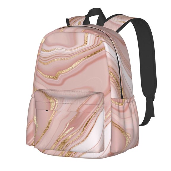 Rateoe Rose Gold Glitter Splatter Pattern Student Backpack,Backpack for School,Lightweight Bag,Travel Backpack,Outdoor Backpack,Large Capacity Backpack