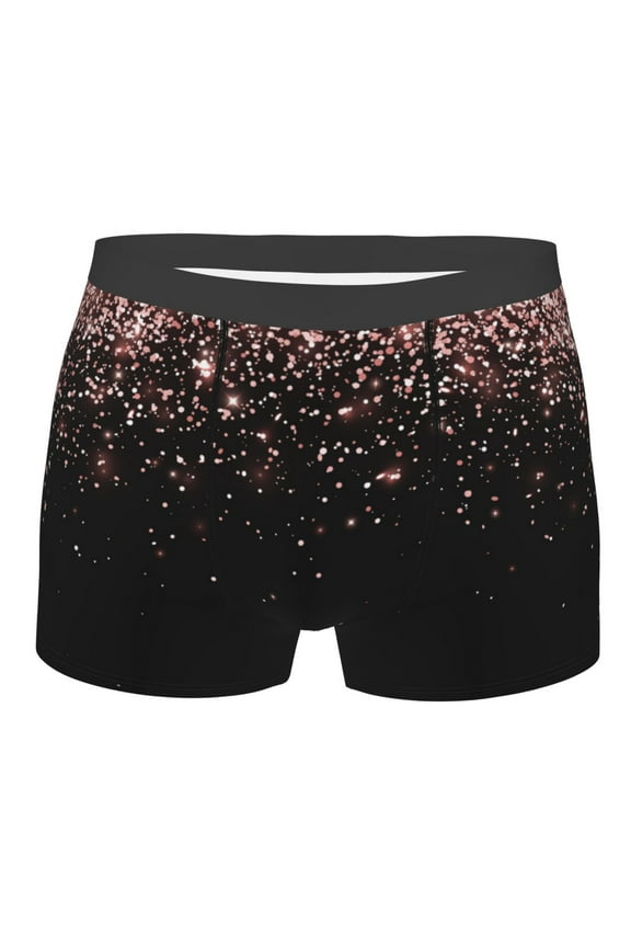 Rose Gold Glitter1 Mens Boxer Briefs Poly Spandex Performance Boxer Briefs Underwear Hem Boxer Briefs - Large