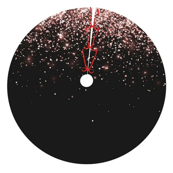 Rateoe Rose Gold Glitter1 Print Christmas Tree Skirt 36" for Xmas Holiday New Year Party Circle Tree Mat Ornaments Decoration