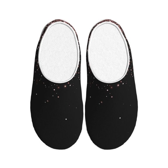 Rateoe Rose Gold Glitter1 Print Women's Men's Cotton Knit Slippers Lightweight Memory Foam Indoor House Shoes with Anti-Skid Sole-39/40