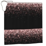 Rateoe Rose Gold Glitter1 Shower Curtain - Fancy Bathroom Shower Curtain Sets - Waterproof Shower Curtain with Hooks with 12 Plastic Hooks 72x72 Inches